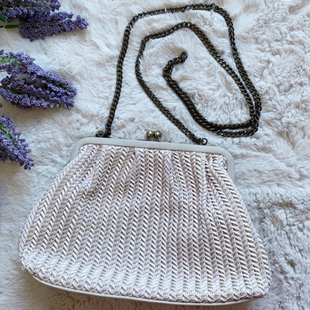 Universal thread beige woven crossbody bag handbag